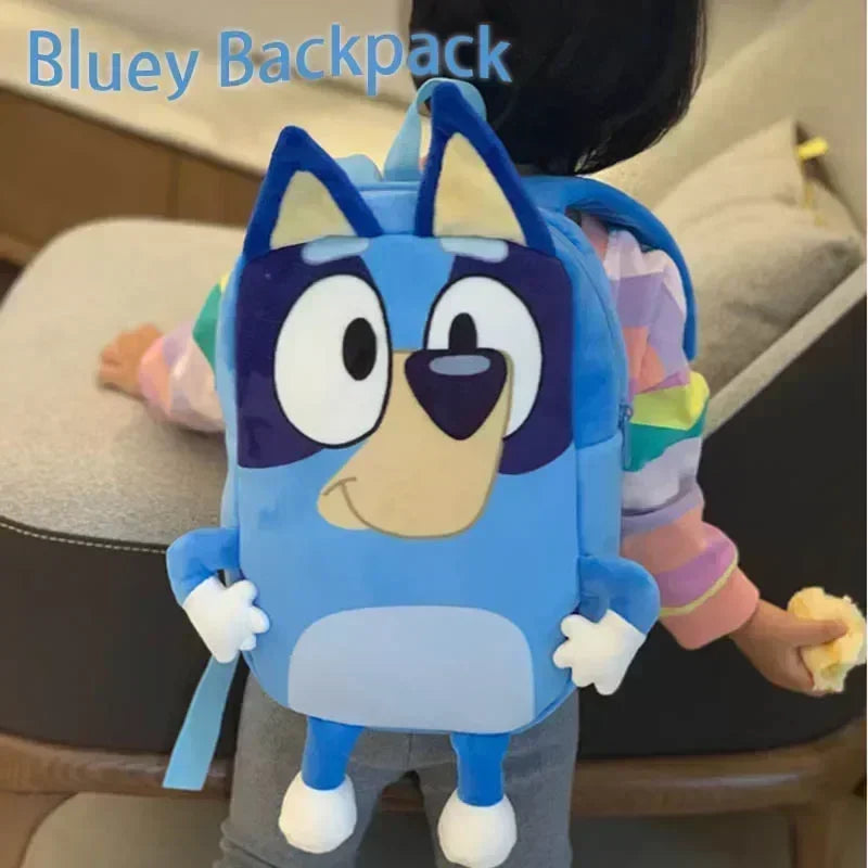 Bluey Children’s Plush Backpack – Cartoon Family Schoolbag for Picnic and Travel Gifts