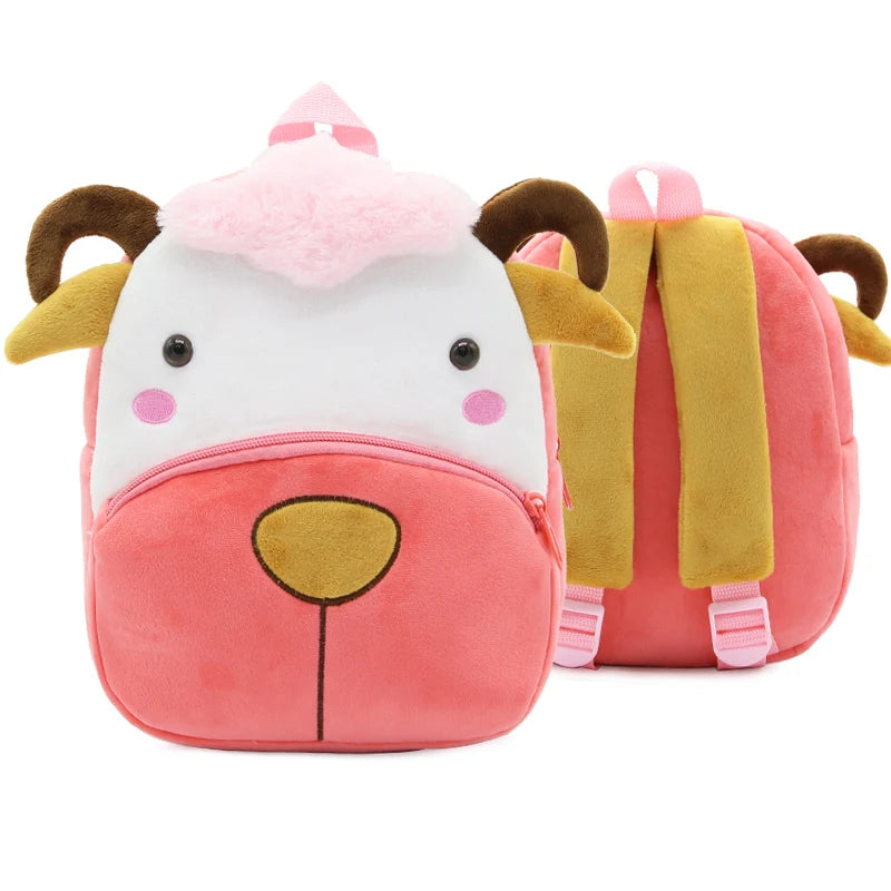 Cute Cartoon Animal School Bags – Plush Backpack for Kindergarten Kids, Boys & Girls - Kidzy Market