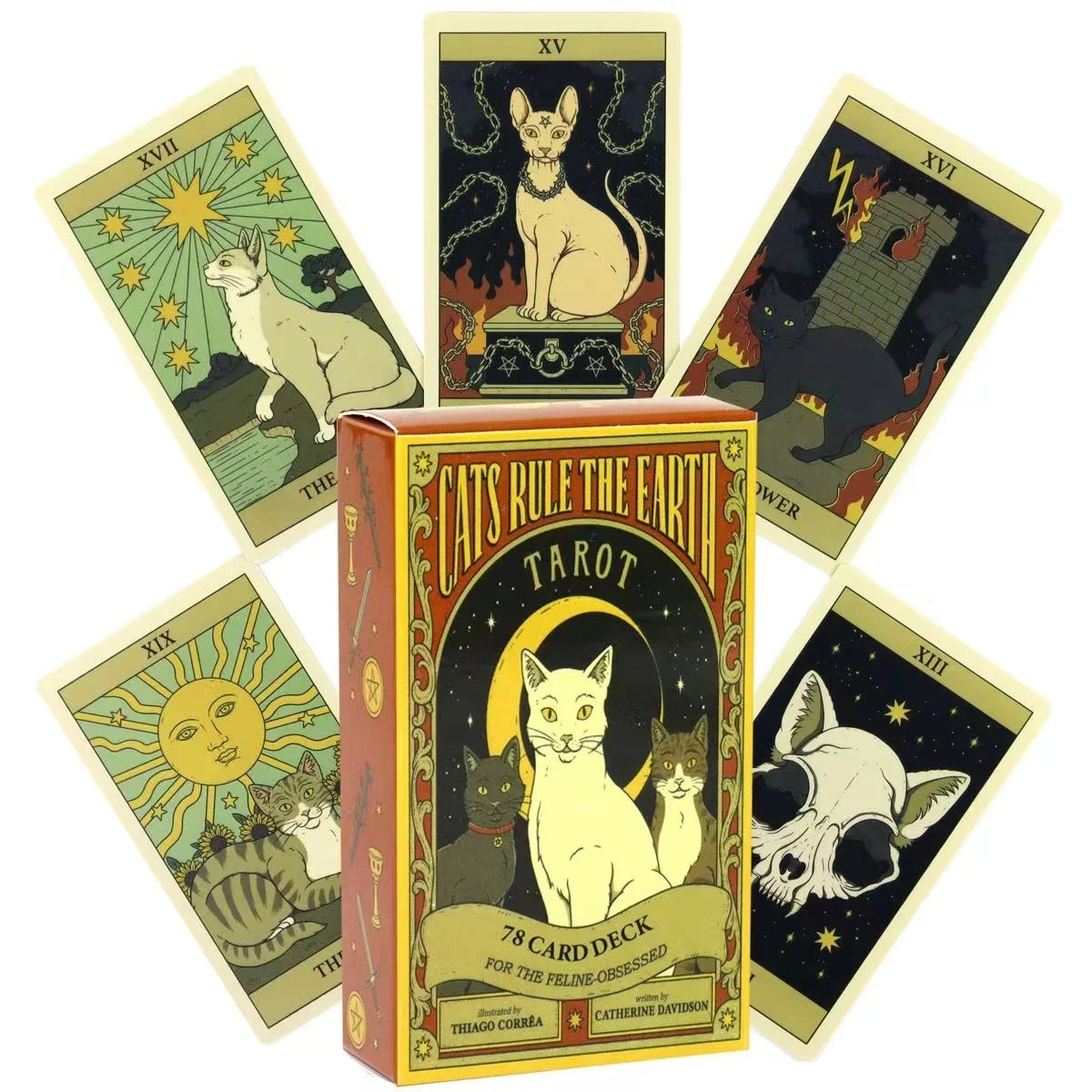 Cats Rule Earth Tarot Card Deck - 78 Oracle Cards, English Edition for Divination & Visionary Guidance