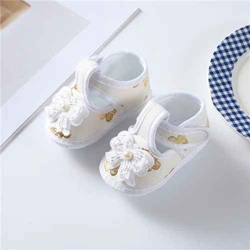 0-12 Month Baby Girl & Boy Shoes – Cotton Soft First Walkers, Cute Newborn Infant Toddler Shoes for Spring