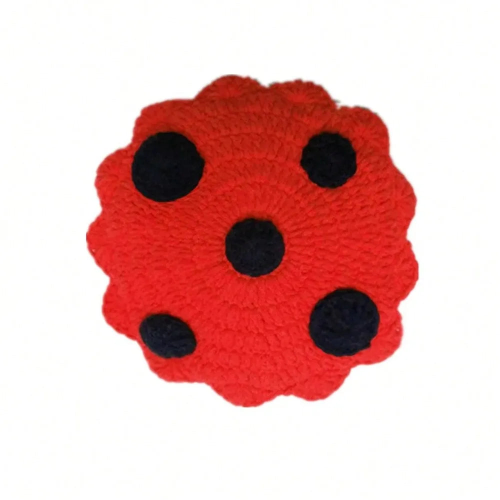 Newborn Photography Outfit Handmade Knitted Baby Beetle Ladybird Costume Romper for Kids Boy Girl Photo Props Clothing