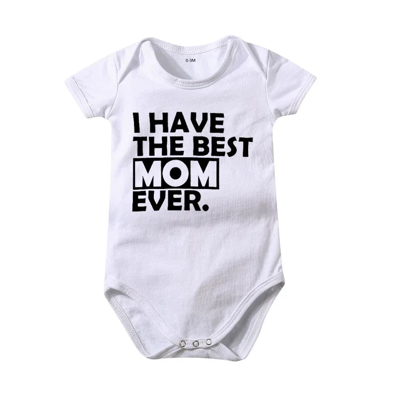 Popular "Mom+Dad=Me" Baby Romper – 100% Cotton Summer Onesie, Newborn Baby Clothes, Unisex Crawling Clothes, Comfortable and Cute