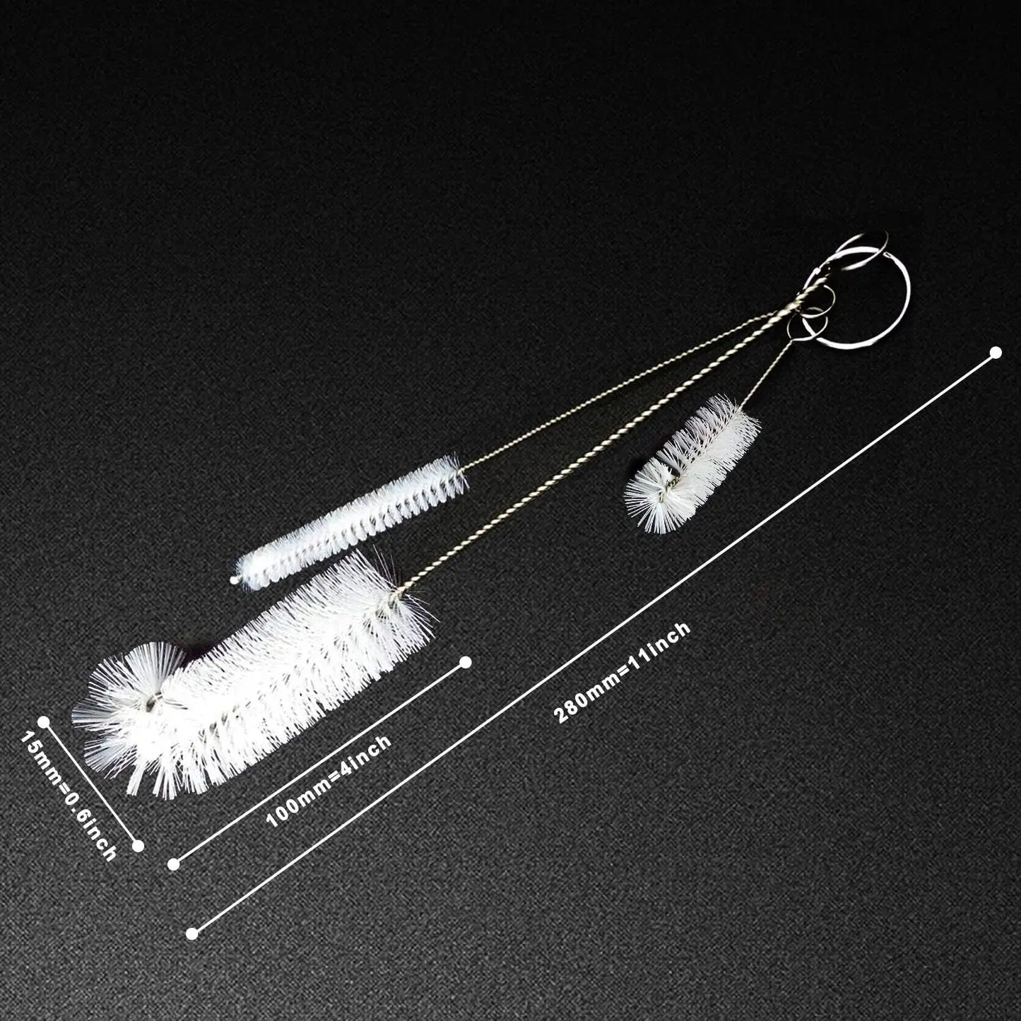 Living and Giving 3-Piece Set of Bottle Cleaning Brushes - Kitchen Nylon Multifunctional Cleaning Brush Set