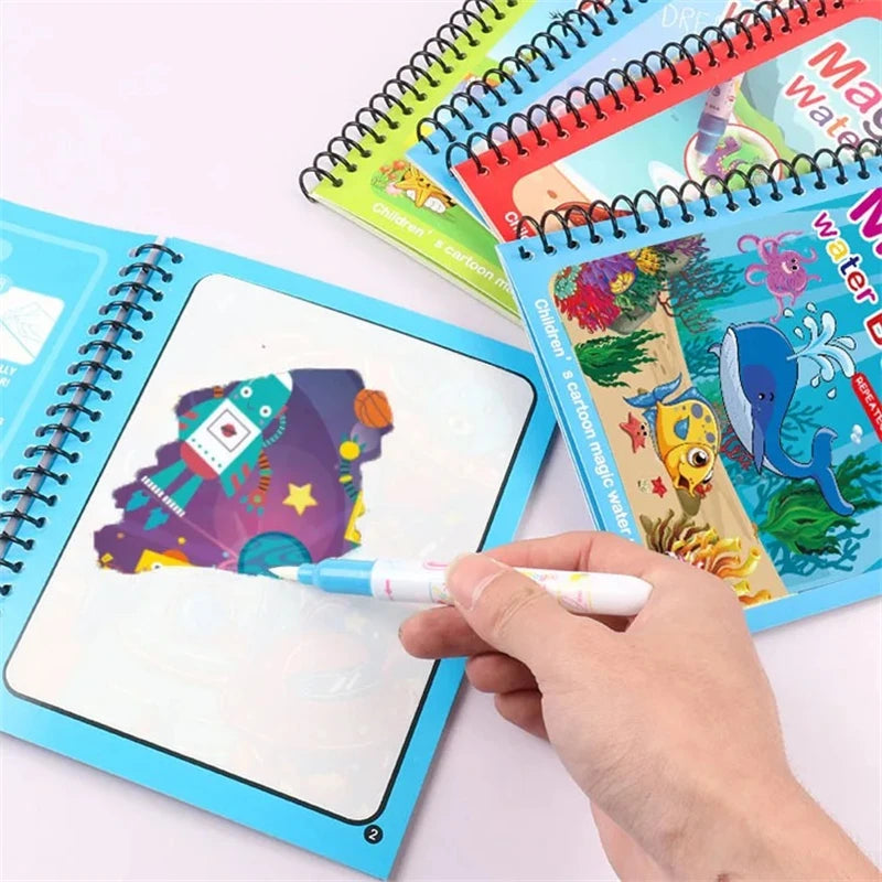 Kids Magic Water Drawing Book – Reusable Coloring and Painting Toy Gift for Boys and Girls