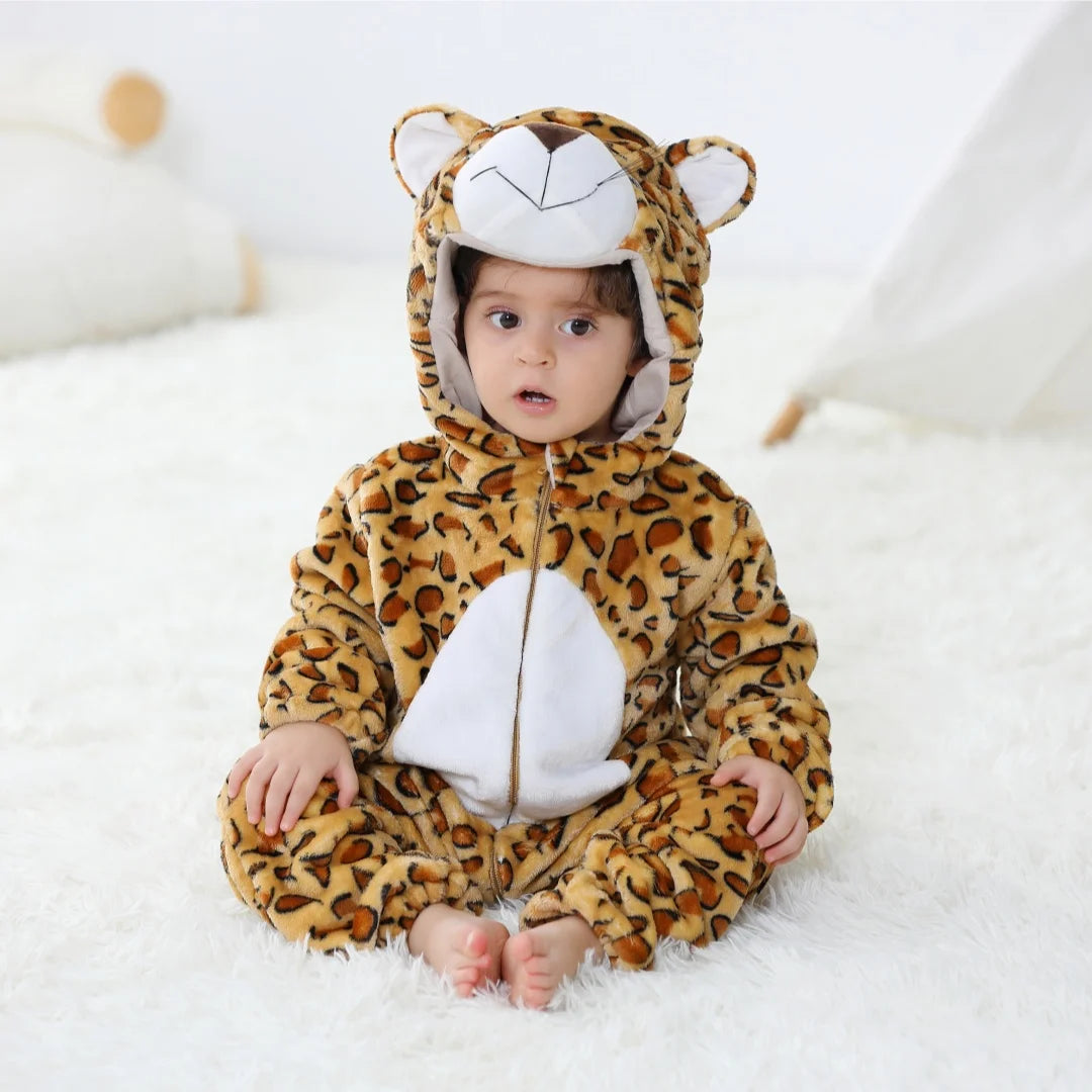 Baby Animal Kigurumi Romper – Unicorn, Panda, Rabbit Cartoon Jumpsuit (Newborn & Infant Cosplay Pajamas, 0-24 Months)