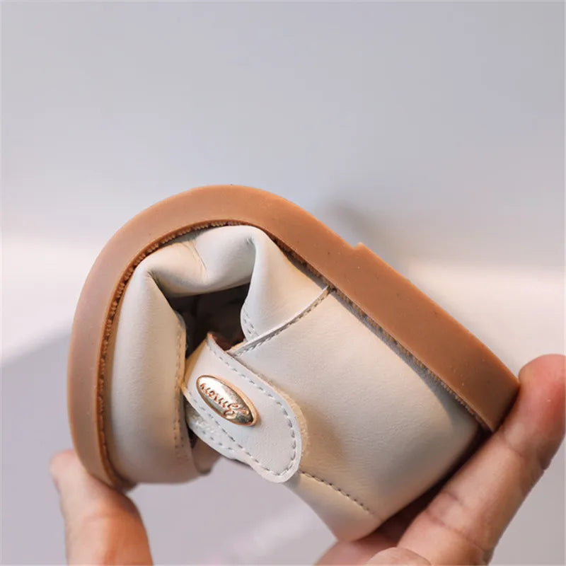 New Summer Kids’ Sandals for Girls – Leather Cut-Out Children Sandals, Cute Flower Design, Soft Sole Fashion Toddler Baby Shoes