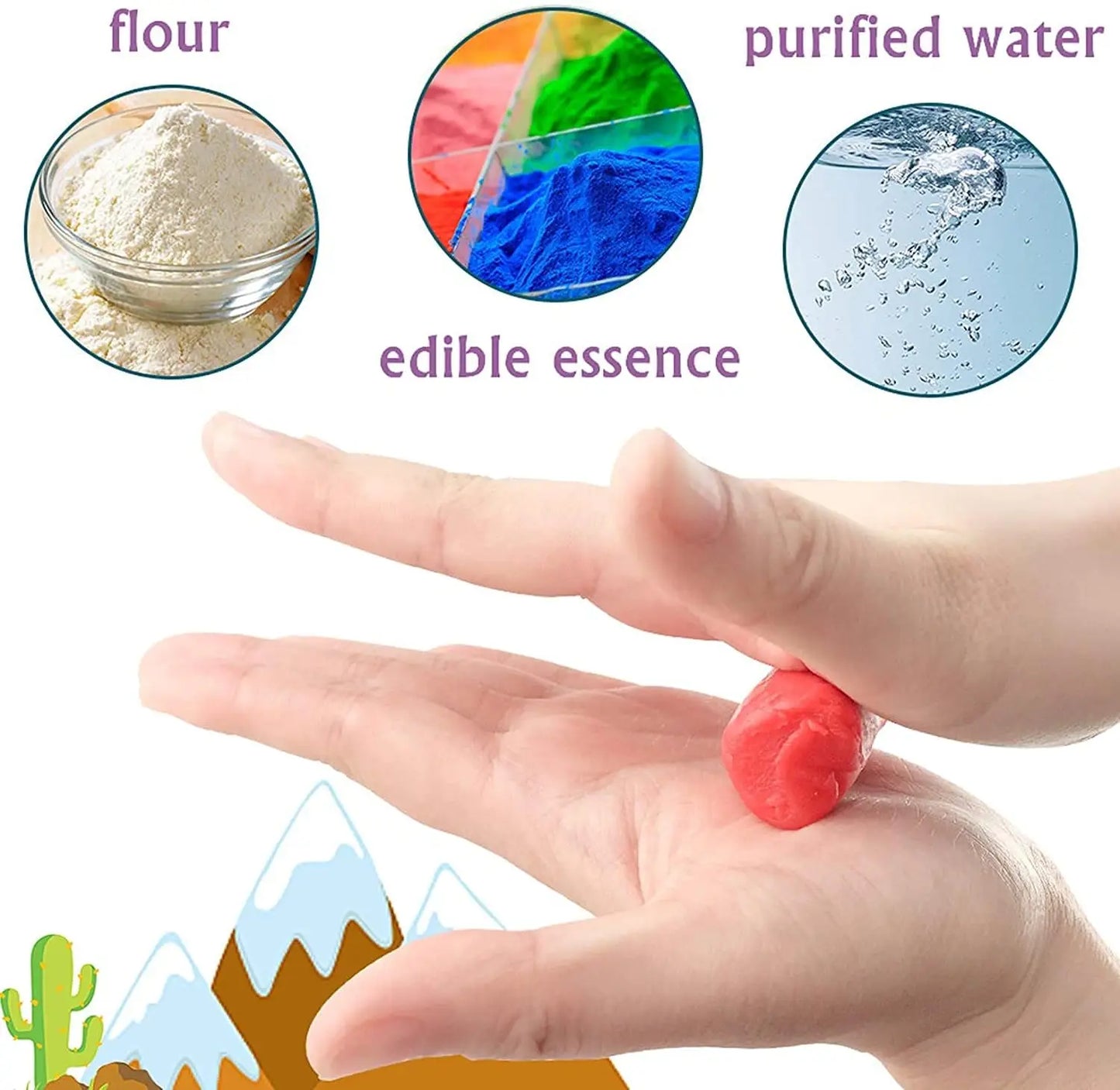 Yeahbo Playdough Set for Kids - Air Dry Modeling Clay with 6 Dinosaur Molds, Polymer Clay Set, Play Dough Dinosaur Toys