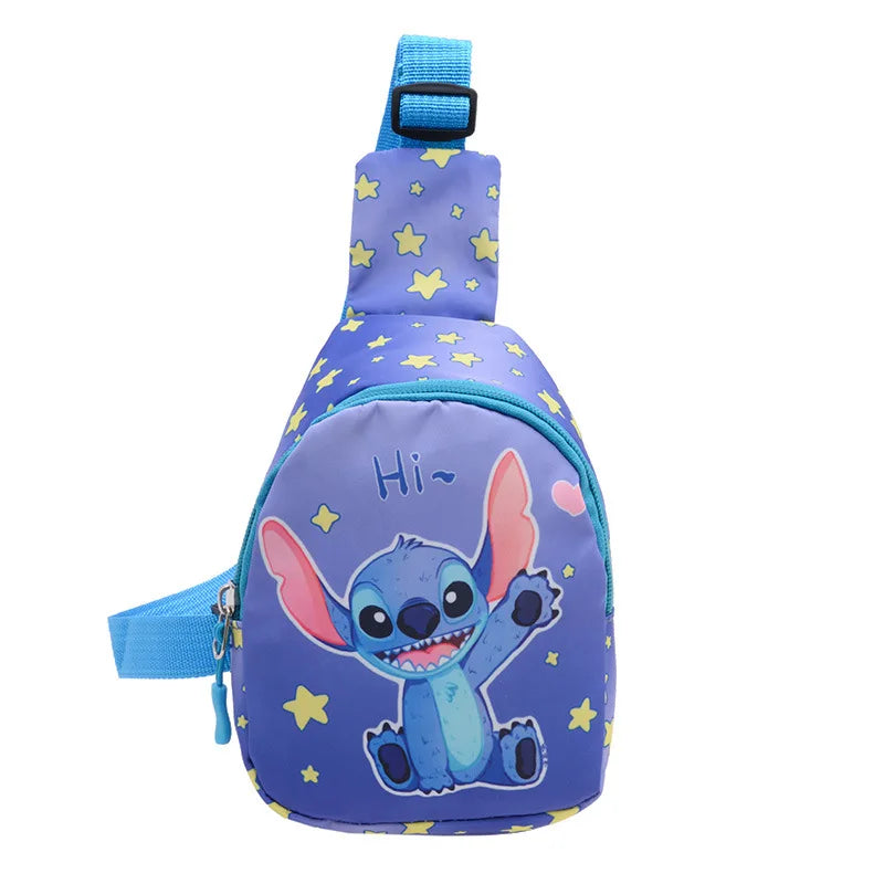 Kawaii Stitch Disney Girls Chest Bag – Cute Mini Outdoor Shoulder Bag for Boys & Girls, Children Zipper Waist Bag, Xmas Gift - Kidzy Market