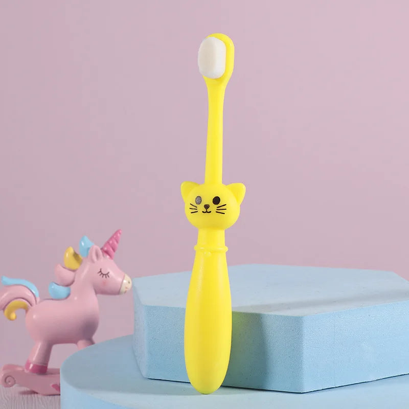 Children's Cartoon Cat Toothbrush, Super Soft Bristles, High Quality Training Toothbrush for 1-6Y Kids Dental Care