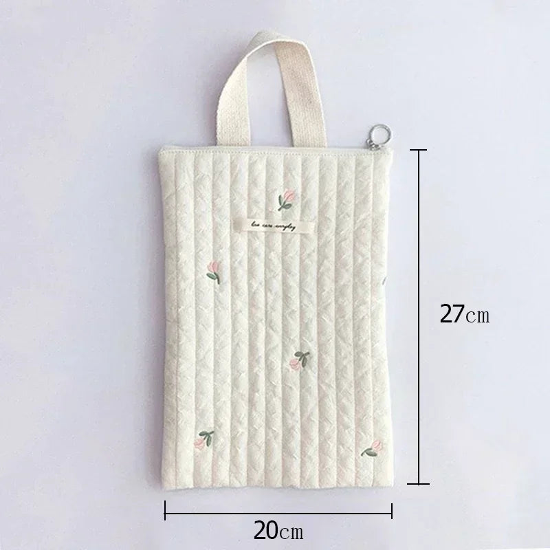 Cotton Baby Diaper Bag - Nappy Pouch Travel Stroller Storage Bag with Cute Bear Embroidery, South Korea Mommy Handbag - Kidzy Market