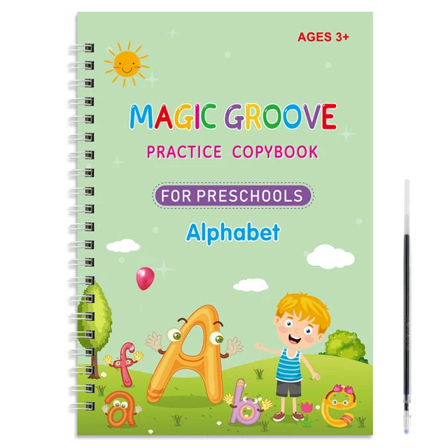 Reusable Magic Copybook – Montessori Drawing and Writing Toy for Kids with Pen Control Training and Educational Stickers