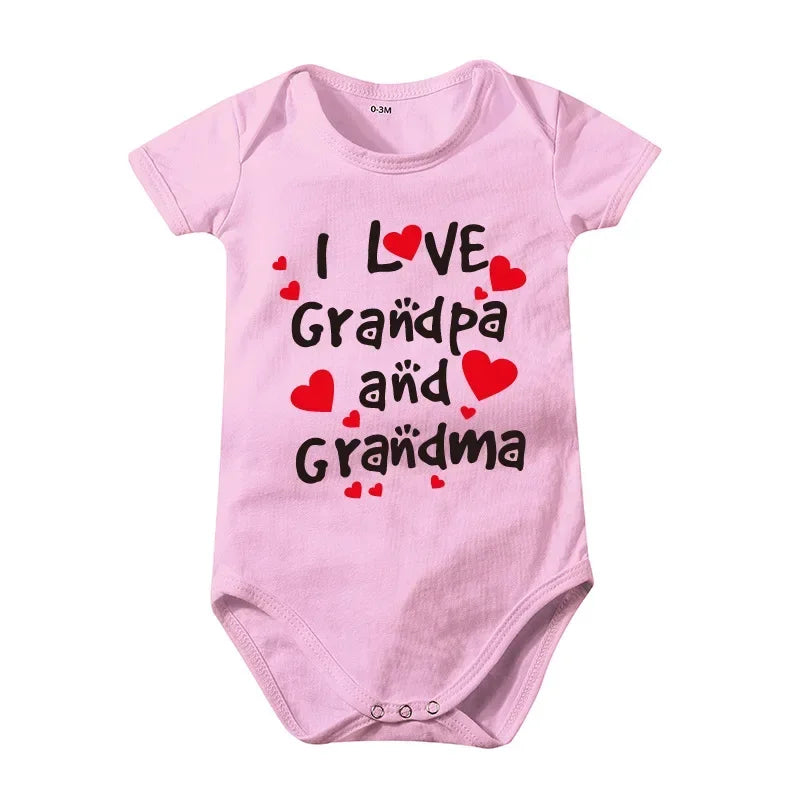 Pure Cotton “I Love Mom” & “I Love Dad” Newborn Rompers - Matching Baby Bodysuits for Twins, Summer Clothes for 0-24 Months
