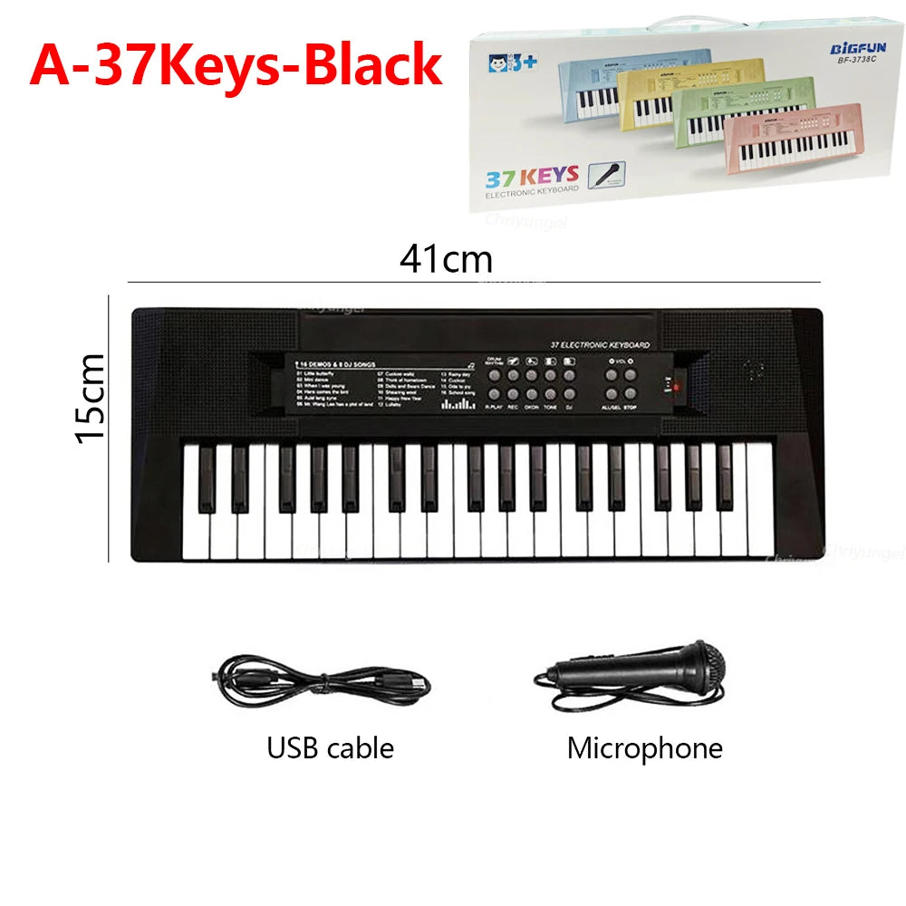 37 Keys Kids Electronic Piano Organ Keyboard with Microphone – Educational Toys, Musical Instrument, Perfect Gift for Children (Boys & Girls)