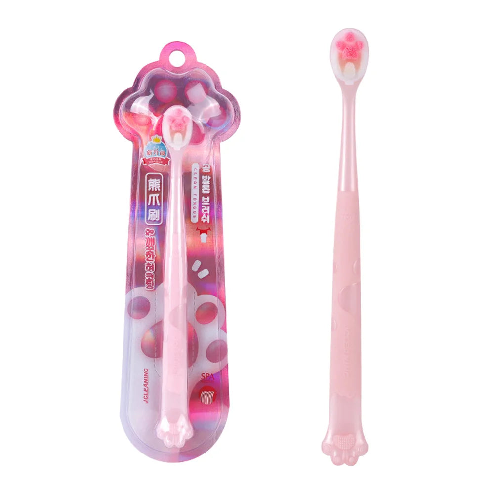 Children's Toothbrush, Fashion Cat Claw Handle, PRT Material, Oral Care Brush, 26.40g