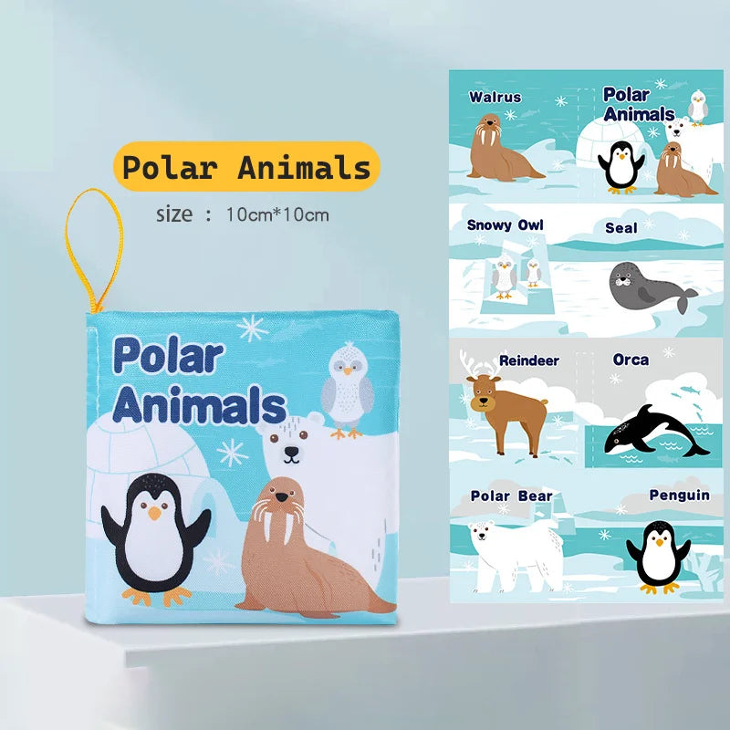 Visual Stimulus Cloth Book - Montessori Early Educational Toy, Cartoon Activity Fabric Book for Toddlers, Kids Gift for Babies