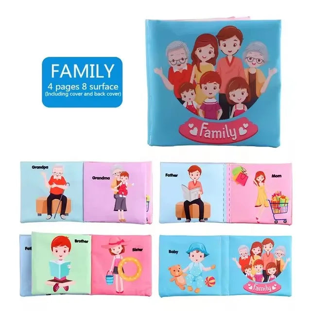 Baby Cloth Book Set – Early Learning Cognitive Toy with Fruits, Animals, Numbers, and Food for Toddlers Ages 12–72 Months