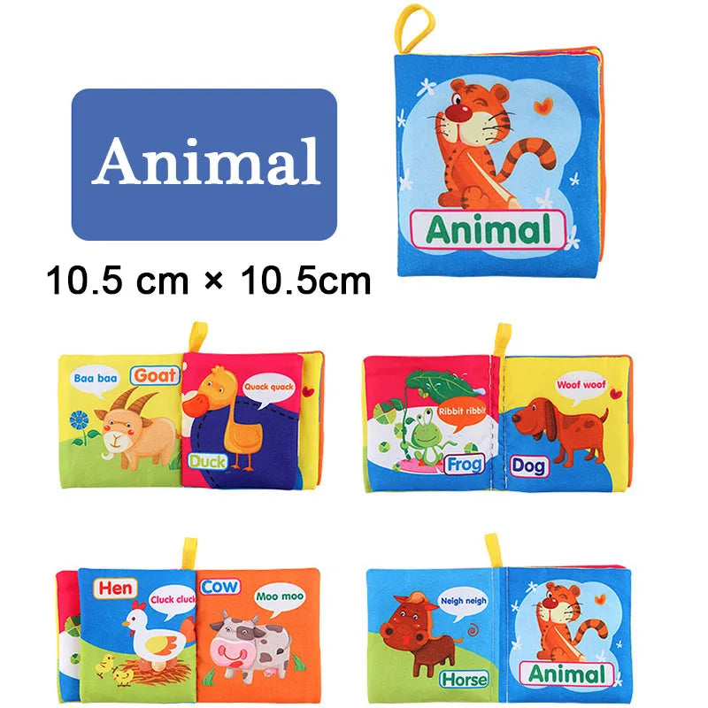 Baby Cloth Book – Intelligence Development Soft Learning and Reading Toy with Rattle for Infants 0–12 Months