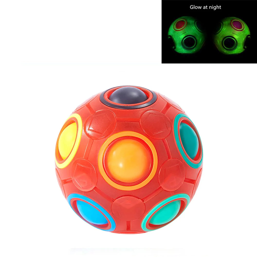 Rainbow Ball Puzzle Magic Cube – Luminous 3D Fidget Toy for Kids and Adults