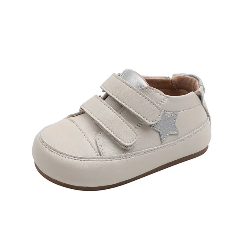 0-5 Years New Baby Shoes – Microfiber Leather Barefoot Toddler Boys & Girls, Soft Sole Outdoor Tennis Fashion Kids Sneakers
