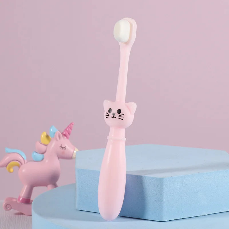 Children's Cartoon Cat Toothbrush, Super Soft Bristles, High Quality Training Toothbrush for 1-6Y Kids Dental Care