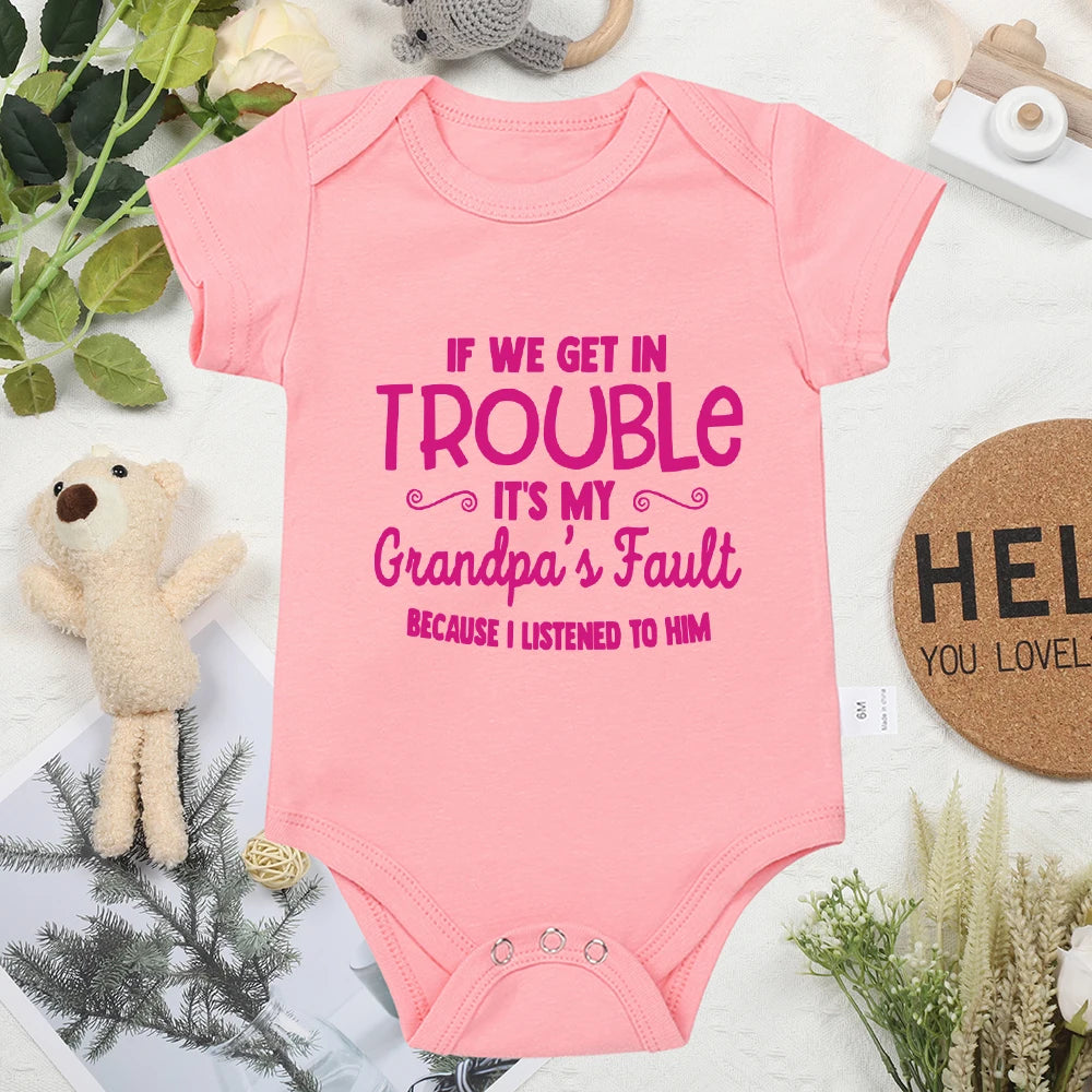 Newborn Girl Black Romper – Letter Print Cotton Onesie, Cozy Crew Neck, Fashionable Infant Bodysuit for Baby Boy and Girl