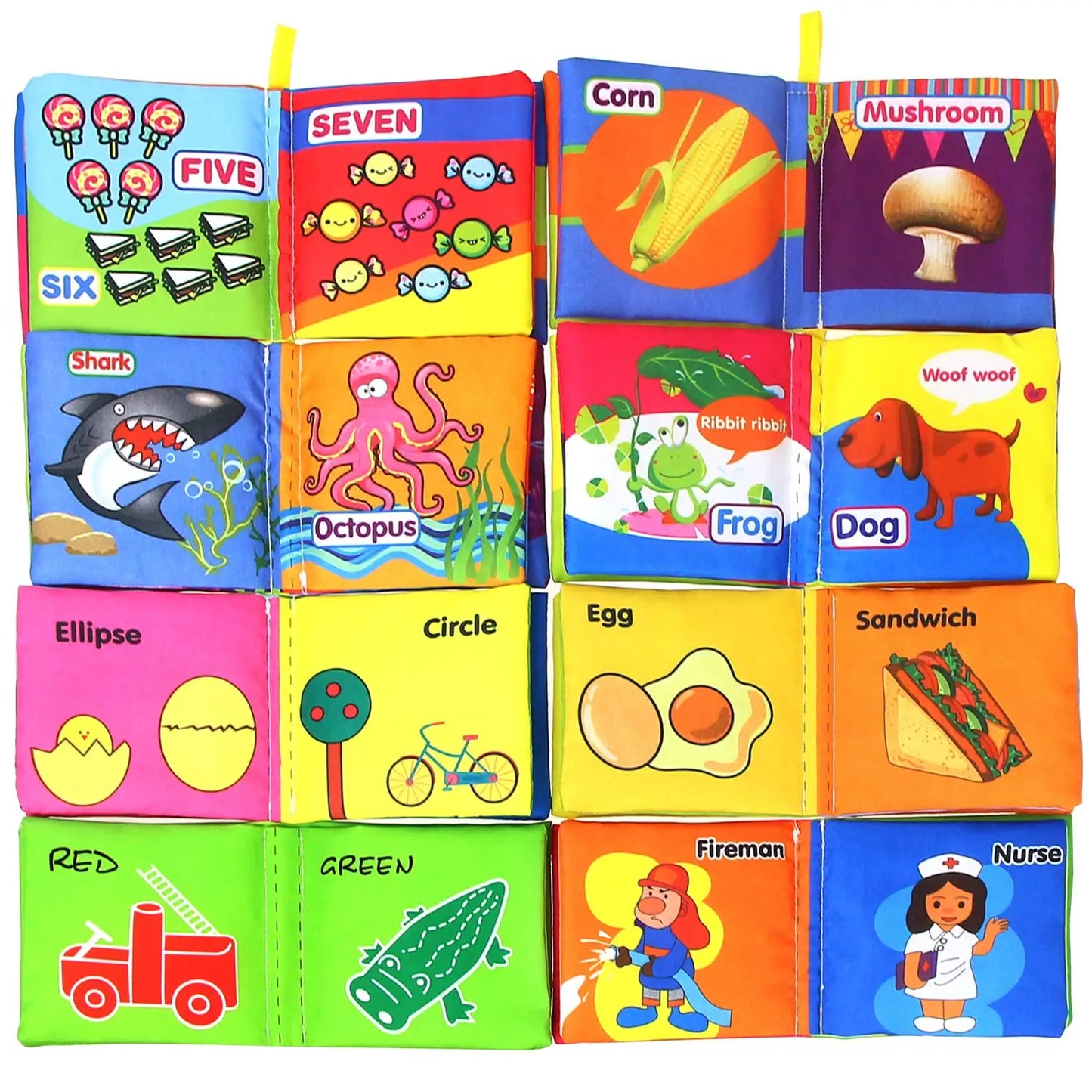 Baby Cloth Book – Intelligence Development Soft Learning and Reading Toy with Rattle for Infants 0–12 Months