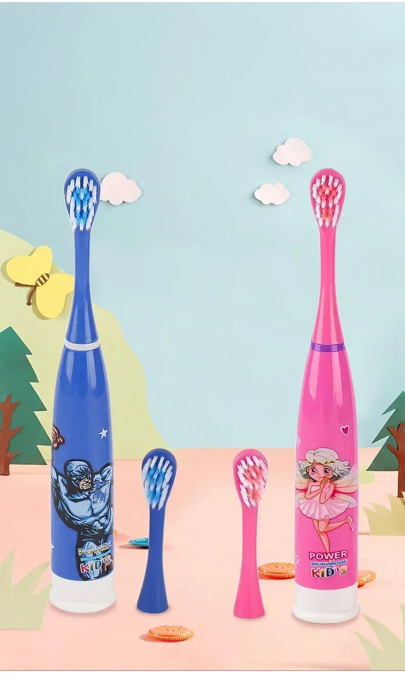 Children Sonic Electric Toothbrush, Cartoon Teeth Whitening, Soft Bristle, Waterproof, Automatic Oral Cleaning, Lazy Dental Care