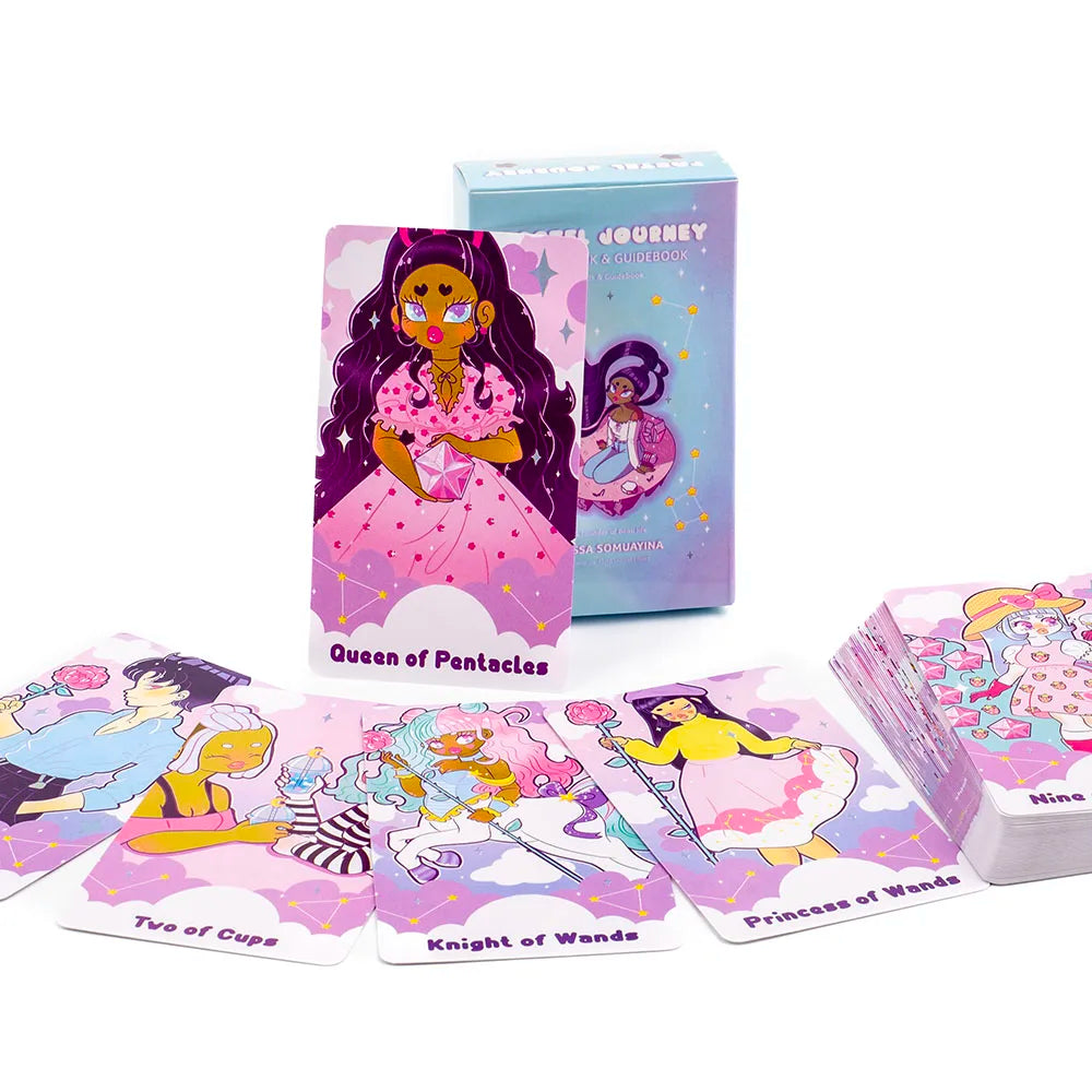 Kitten Tarot Deck - 78 Pieces, Cute Black & White, Beginner-Friendly Fortune Telling & Board Game Kit