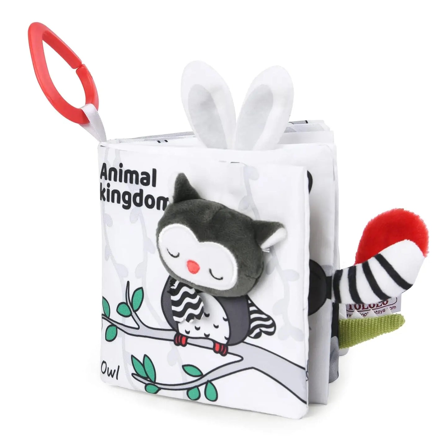 Baby Books Toys - Crinkle Soft Cloth 3D Touch and Feel, High Contrast Sensory Activity Toy for Early Education, Stroller Toy