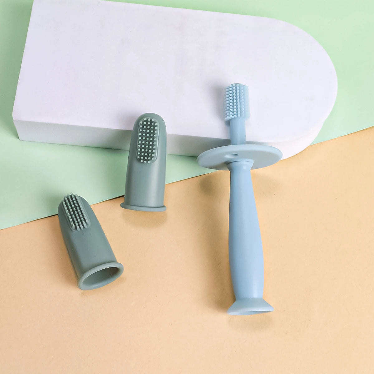TYRY.HU 3pcs Baby Finger Toothbrush - Soft BPA Free Cleaning Brush for Kids - Gentle Oral Health Care for Infants