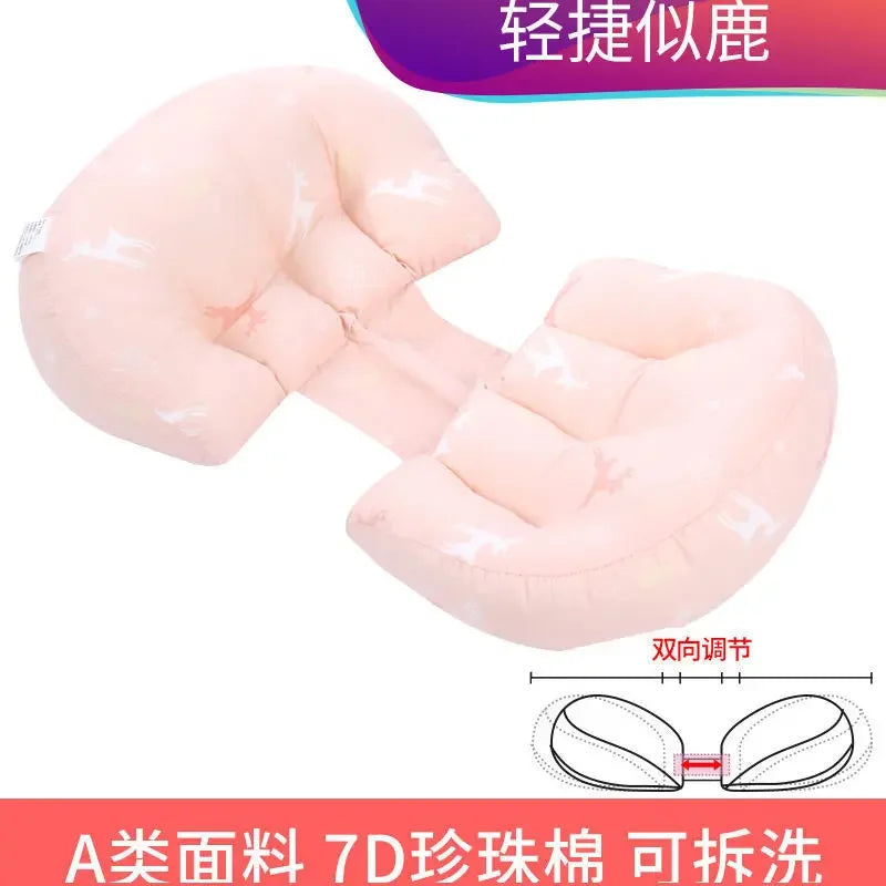 Cotton Waist Maternity Pillow for Pregnant Women - U-Shaped Full Body Pregnancy Pillow & Cushion Pad for Sleeping
