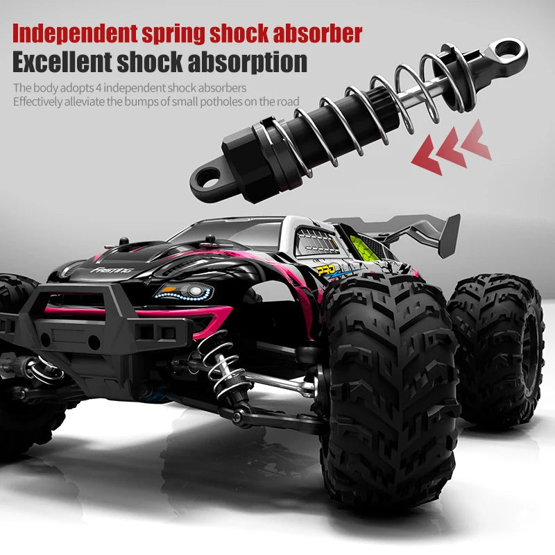 JJRC 1:16 RC Off-Road Car with 70km/h Speed, 4WD, LED Lights, and Brushless Motor