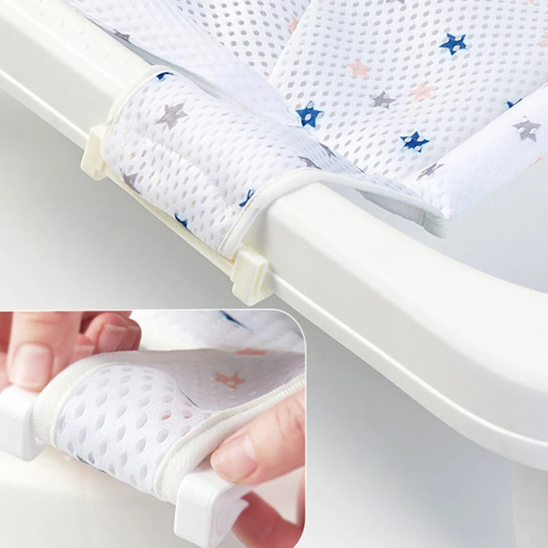 Adjustable Baby Bath Net – Non-Slip Newborn Recliner Seat for Bathtub