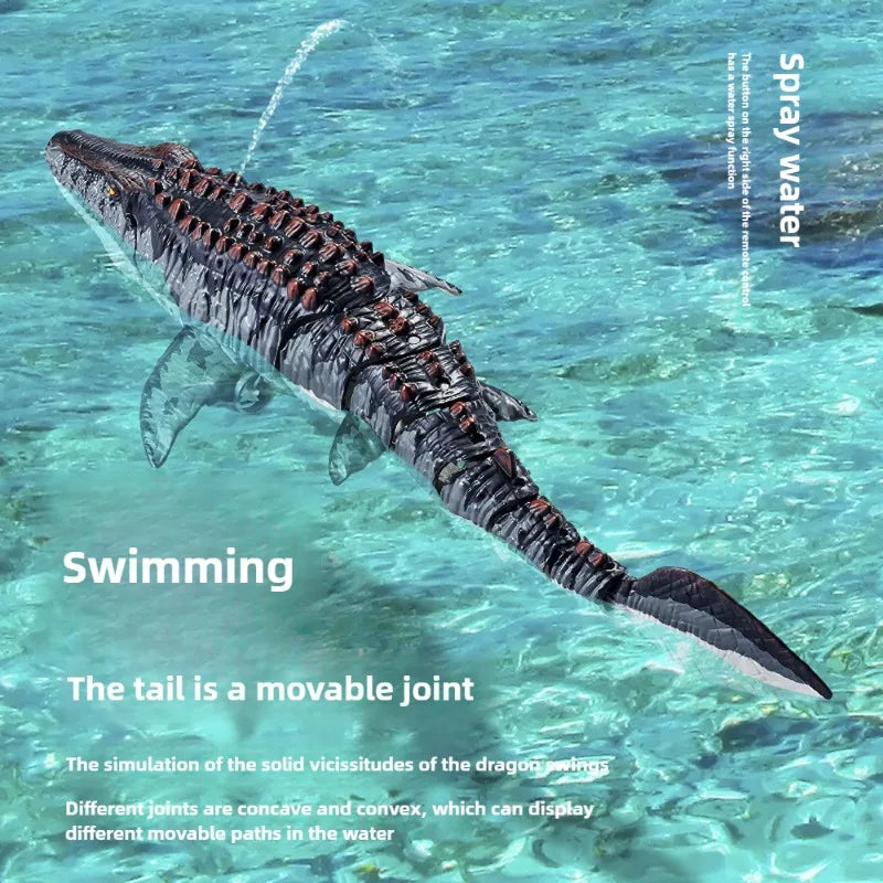 Electric RC Mosasaurus Dinosaur Toy – Remote Control Simulation with Light and Water Spray