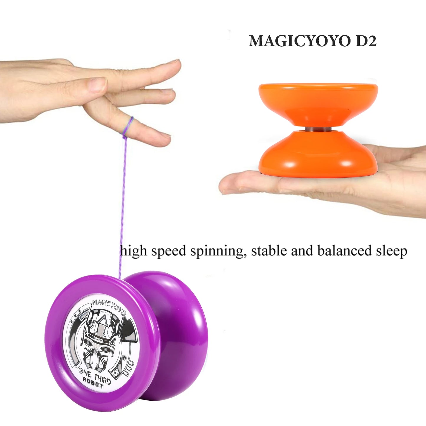 MAGICYOYO D2 Professional Yo-Yo - U Bearing Lightweight Yo-Yo for Amateurs, Beginners & Professional Players - Gift Toy for Kids & Boys