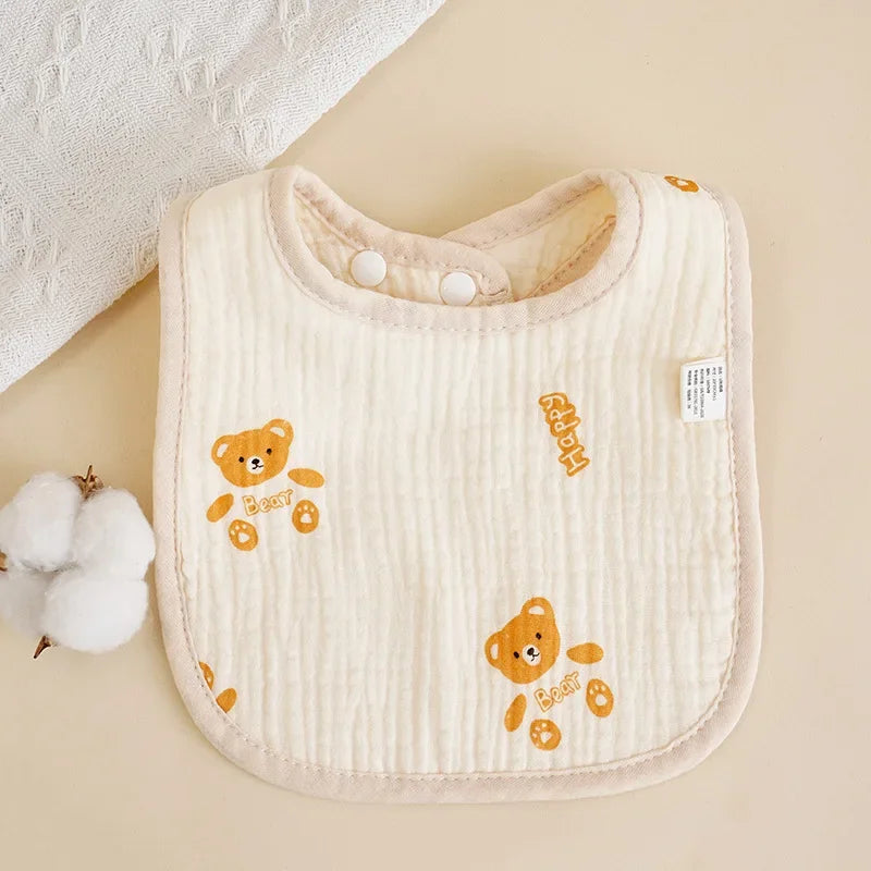 Newborn Baby U-Shaped Bibs | 6 Layers Cotton Gauze Saliva Towel, Bandana Scarf for Boys & Girls, Drool Feeding Burp Cloth - Kidzy Market