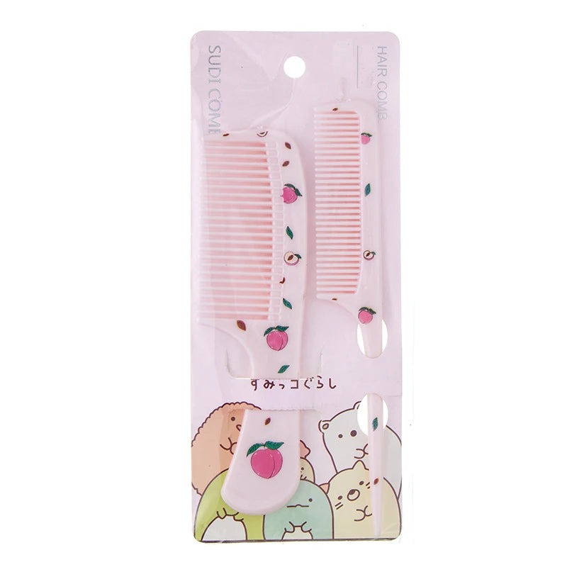 2Pcs/Set Cute Kids Hairdressing Comb - Anti-static Pointed Tail Comb for Girls - Strawberry Fruit Pattern Kids Hair Comb