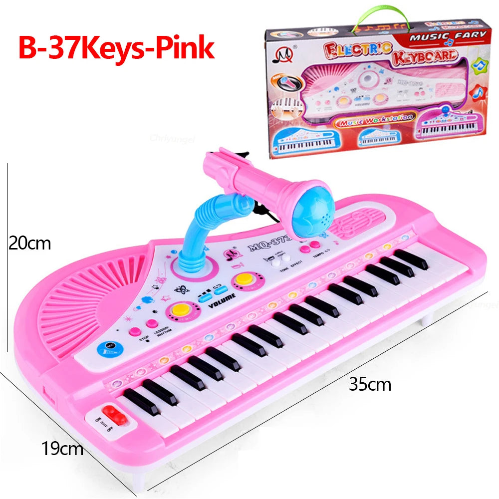 37 Keys Kids Electronic Piano Organ Keyboard with Microphone – Educational Toys, Musical Instrument, Perfect Gift for Children (Boys & Girls)