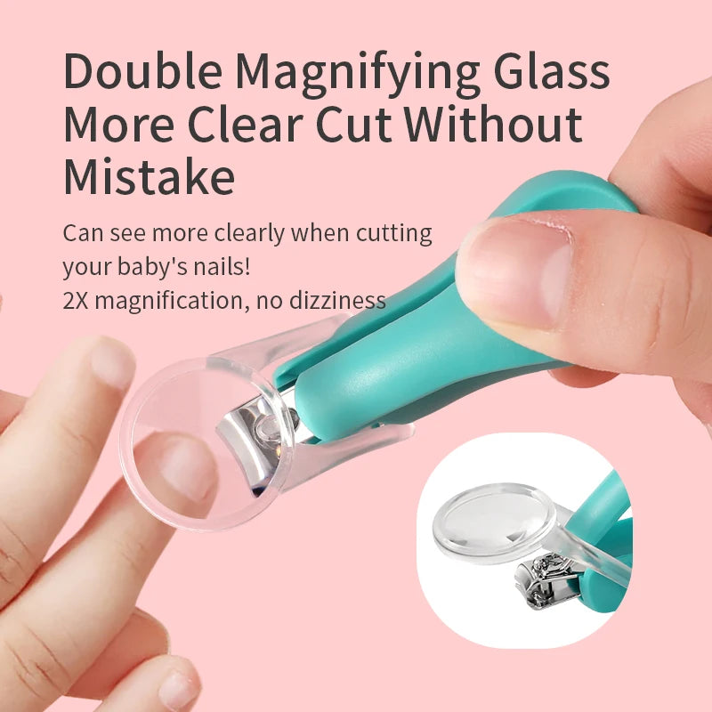 Infant Baby Nail Cutting Clippers, Children Kids Magnifier Glass Finger Nail Cutter