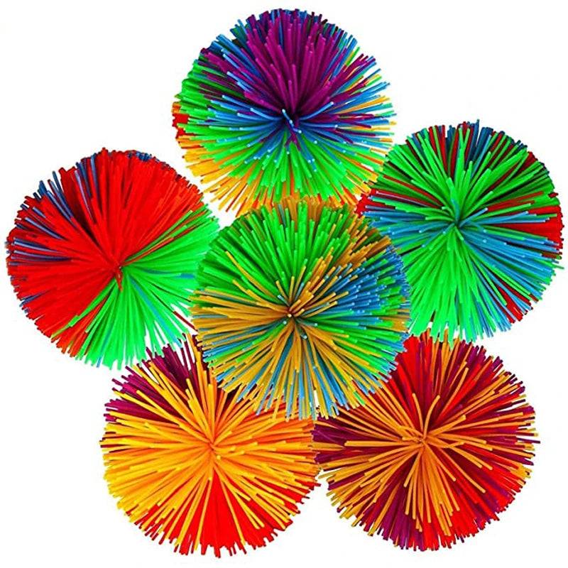 Rainbow Stringy Balls – Sensory Fidget Toys for Kids, Bouncy Party Favors & Outdoor Fun Games