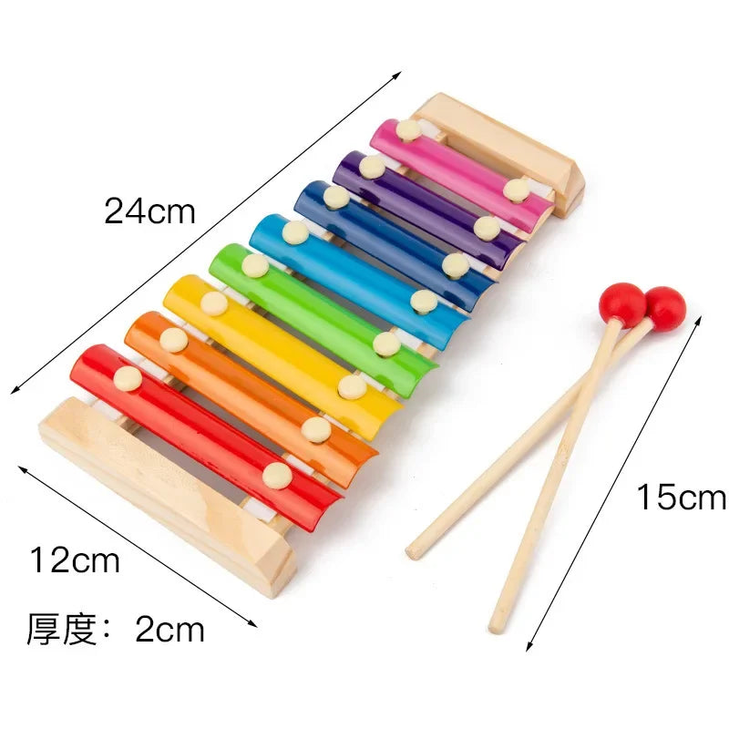 Wooden 8-Tone Multicolor Xylophone – Wooden Musical Instrument Toy for Babies and Kids, Perfect for Early Learning and Musical Exploration.
