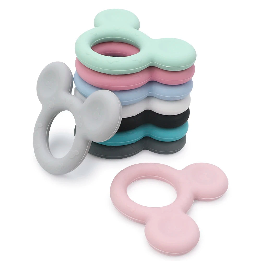 TYRY.HU 1Pc Baby Silicone Teether - BPA-Free Cartoon Frog & Deer Teething Necklace Pendant, Nursing Teeth Gift, Baby Silicone Teether