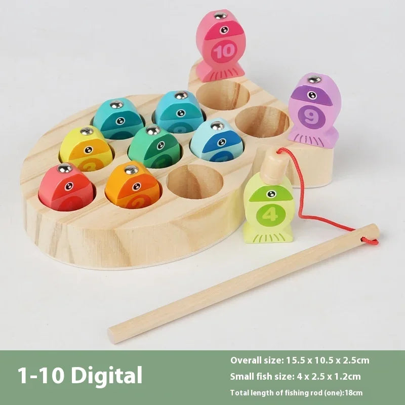 Wooden Children’s Fishing Toys – Montessori Early Education, Number & Alphabet Learning Game