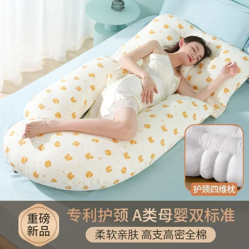 U-Shaped Pregnancy Pillow – Waist Protection & Side Sleeping Support for Pregnant Women