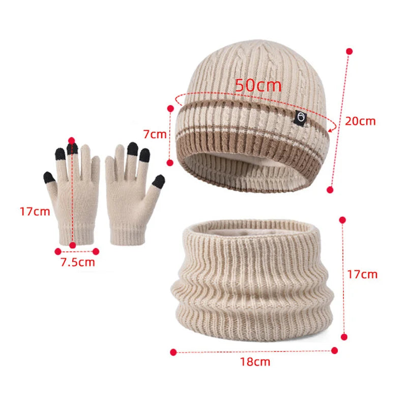 Kids’ Winter Hat, Scarf & Gloves Set – 3-Piece Fleece-Lined Beanie & Neck Warmer for Boys & Girls (Ages 4-10)