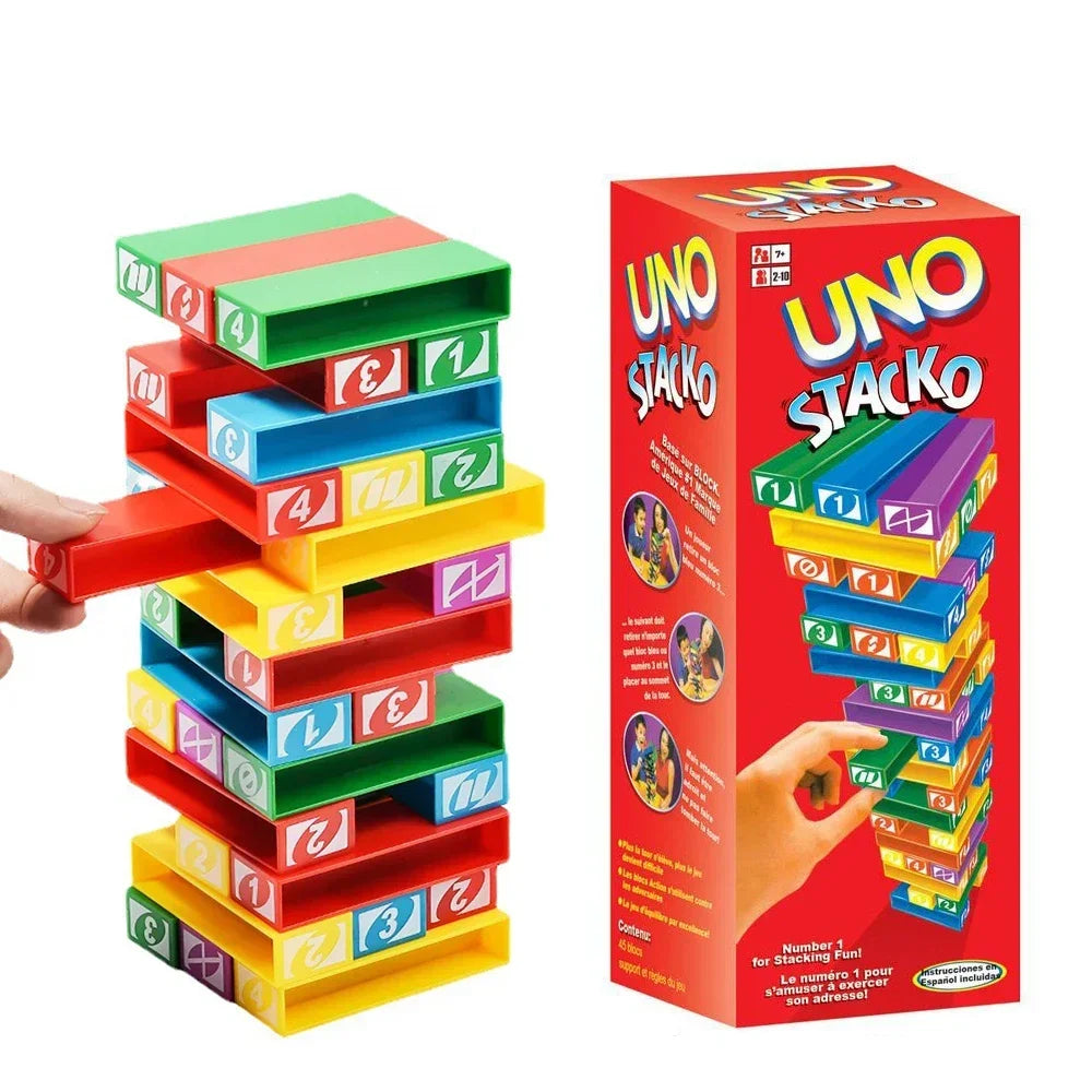 Stacko UNO Card Game (Family Entertainment, Early Education Puzzle, Birthday Gift)