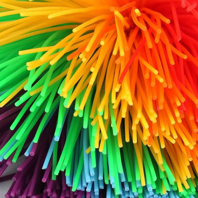 Rainbow Stringy Balls – Sensory Fidget Toys for Kids, Bouncy Party Favors & Outdoor Fun Games
