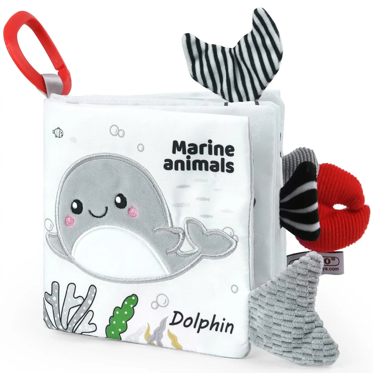 Baby Books Toys - Crinkle Soft Cloth 3D Touch and Feel, High Contrast Sensory Activity Toy for Early Education, Stroller Toy
