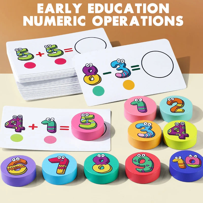 Kids Learning 1–10 Numbers Counting Toy – Digital Math Matching Game with Operation Cards