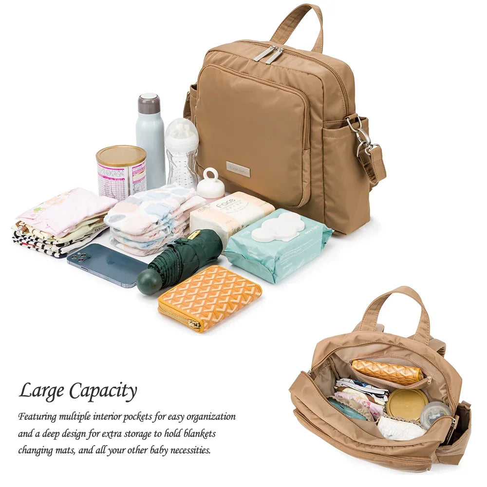 Soboba 2023 Waterproof Diaper Backpack – Large Capacity Travel Bag for Mothers, Solid Polyester Baby Nappy Bag for Newborns - Kidzy Market